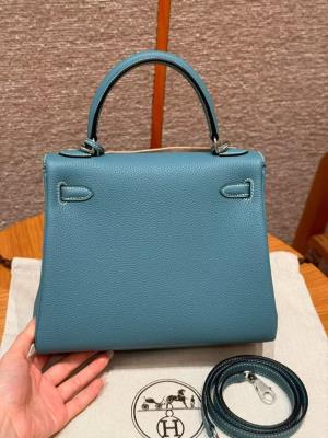 wholesale quality hermes kelly 25 togo blue jean phd